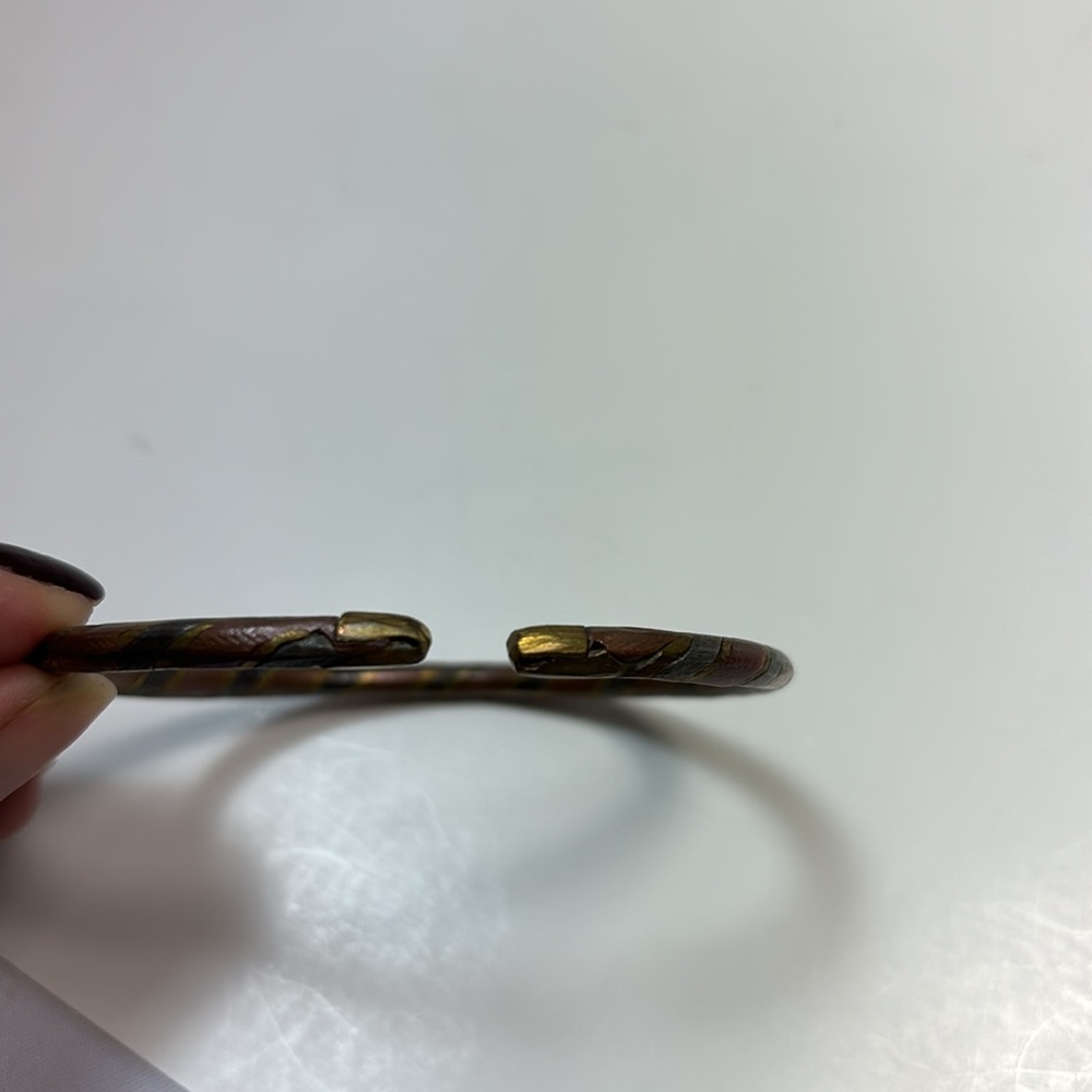 Vintage Hand Crafted Brass copper Cuff Bracelet - Picture 3 of 5